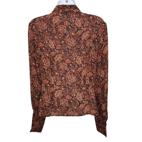 Vintage Barrie Pace Women's Sz 6 Floral Pleated Button Front Blouse (1684) - Picture 4 of 7